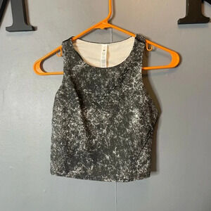 Lululemon Invigorate Training Tank Top Denim Wash Print White Opal Multi size 6